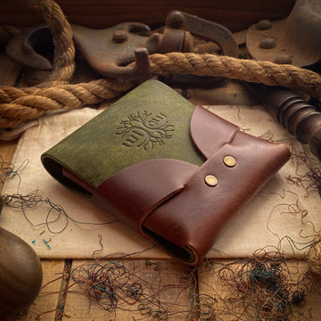 Open image in slideshow, Wide Swaddle Minimalist Wallet - Tobacco and Olive