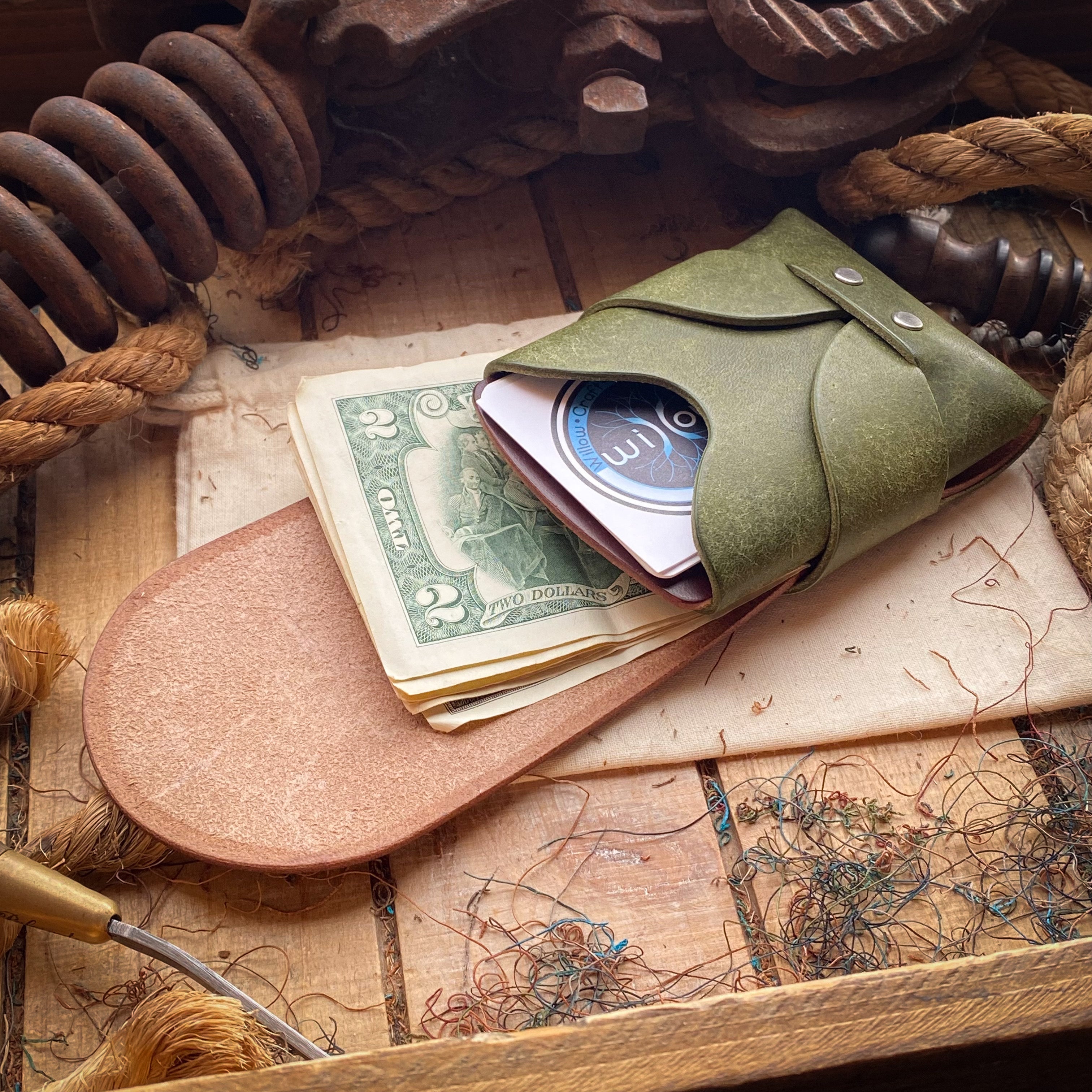 Original Swaddle Minimalist Wallet - Olive Pueblo and Tobacco