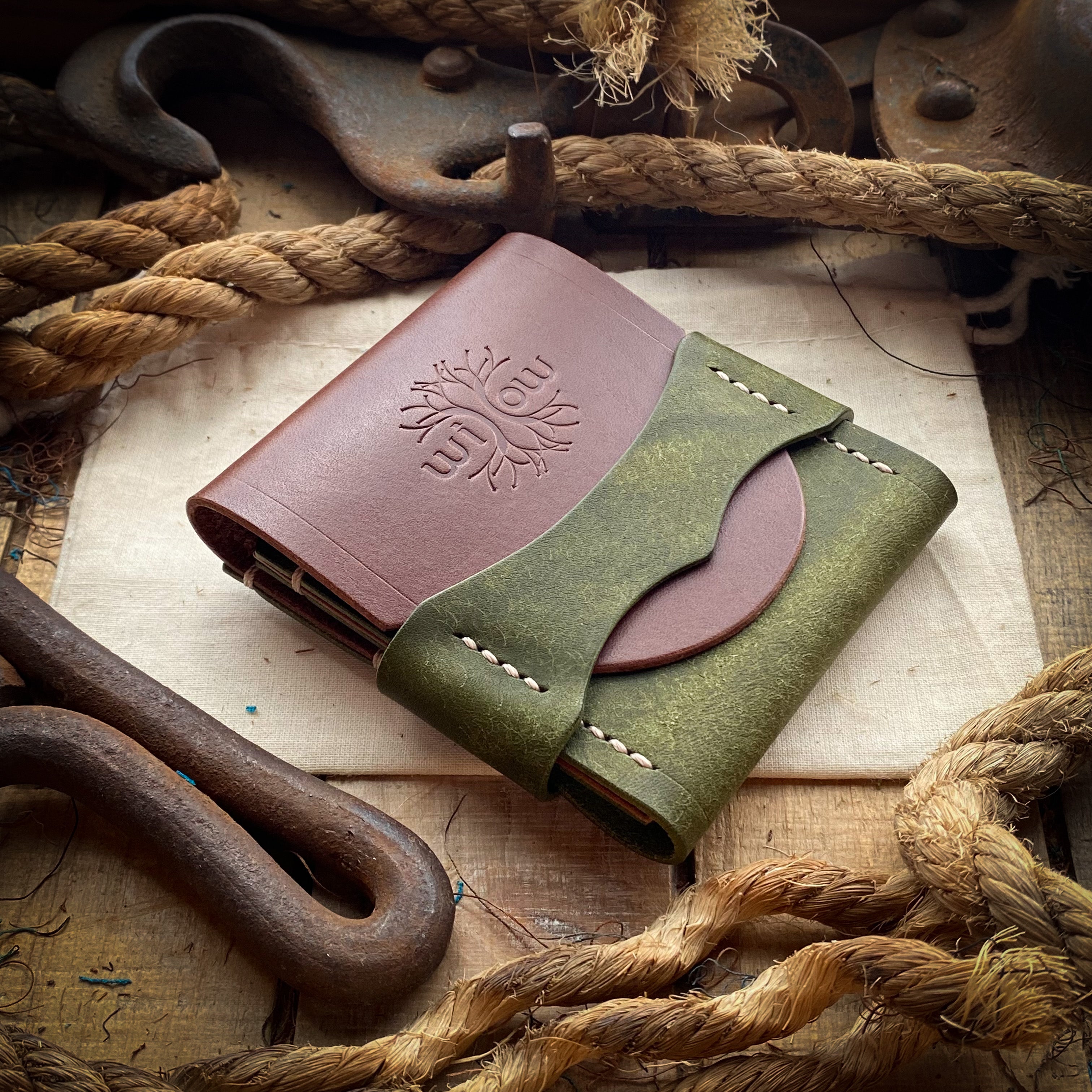 Luxe Minimalist Wallet - Quick Access - Olive and Tobacco