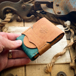 Original Luxe Quick Access Wallet - Cognac and Turquoise Pueblo
