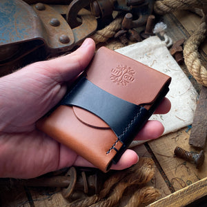 Brown and Black Leather mens Wallet
