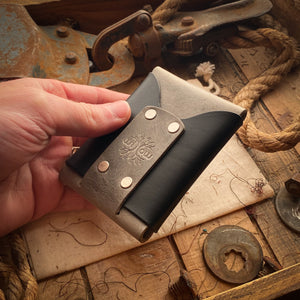 Cool Mens Wallet Wask Minimalist Original Charcoal and Black Front