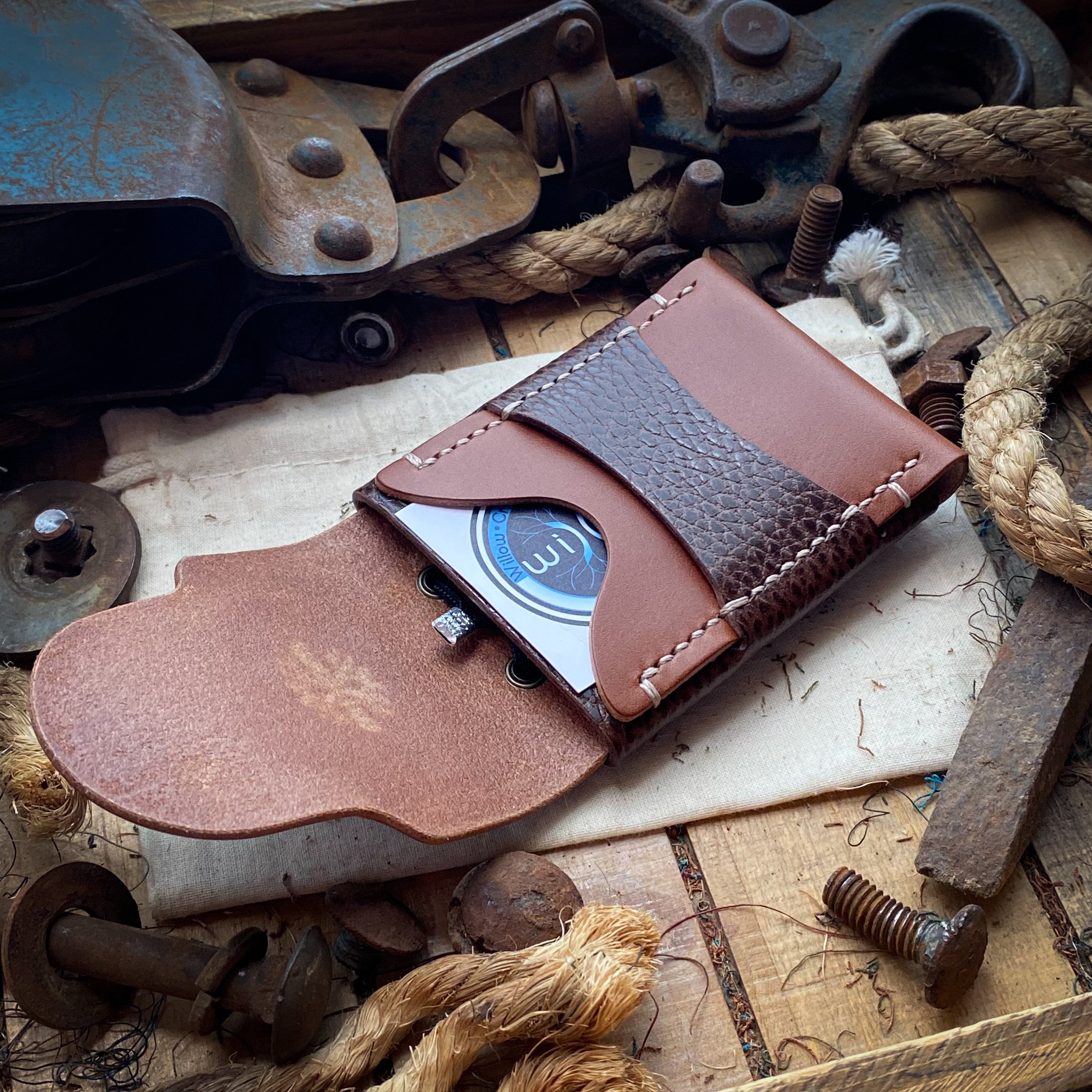 Cool front pocket wallet with pull string for card access inside