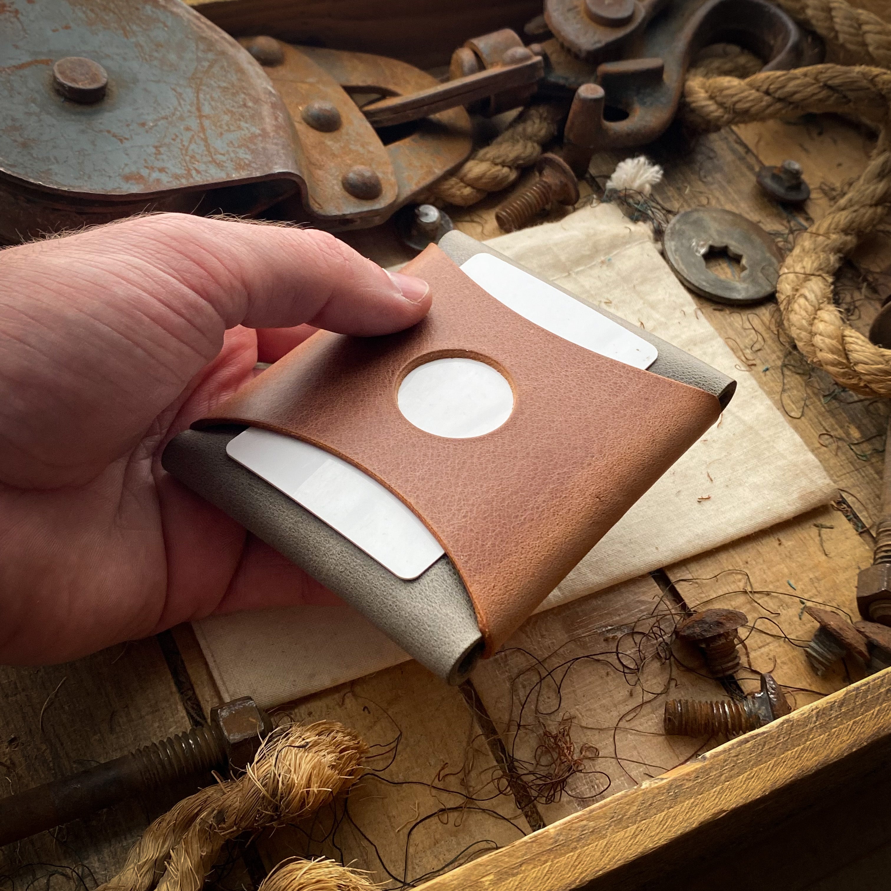 Distressed Leather Minimalist Wallet