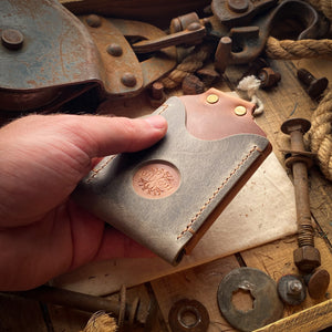 Distressed Leather Wallet for Front Pocket Carry