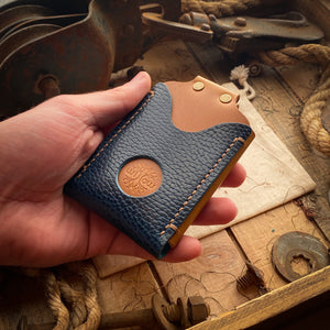 Front Pocket Wallet in Blue Dollaro and Bourbon Knocks