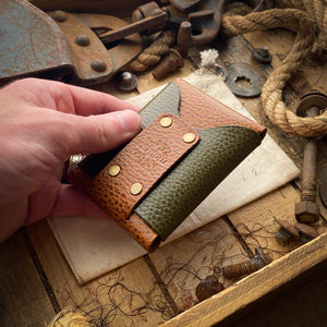 Original Wask Minimalist Front Pocket Wallet Whiskey Olive Antique Front