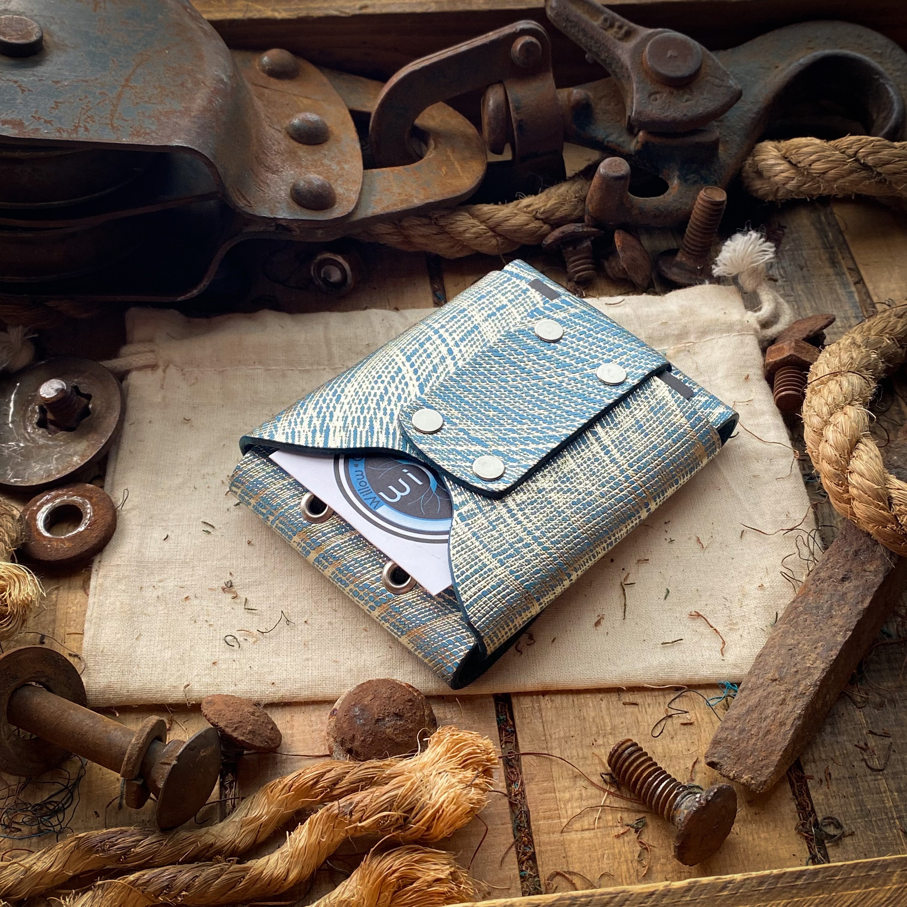 Personalized Mens Wallet in Metallic Swirl Leather - Original Wask Wallet