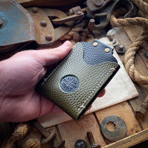 Slim Minimalist Wallet in Green and Black