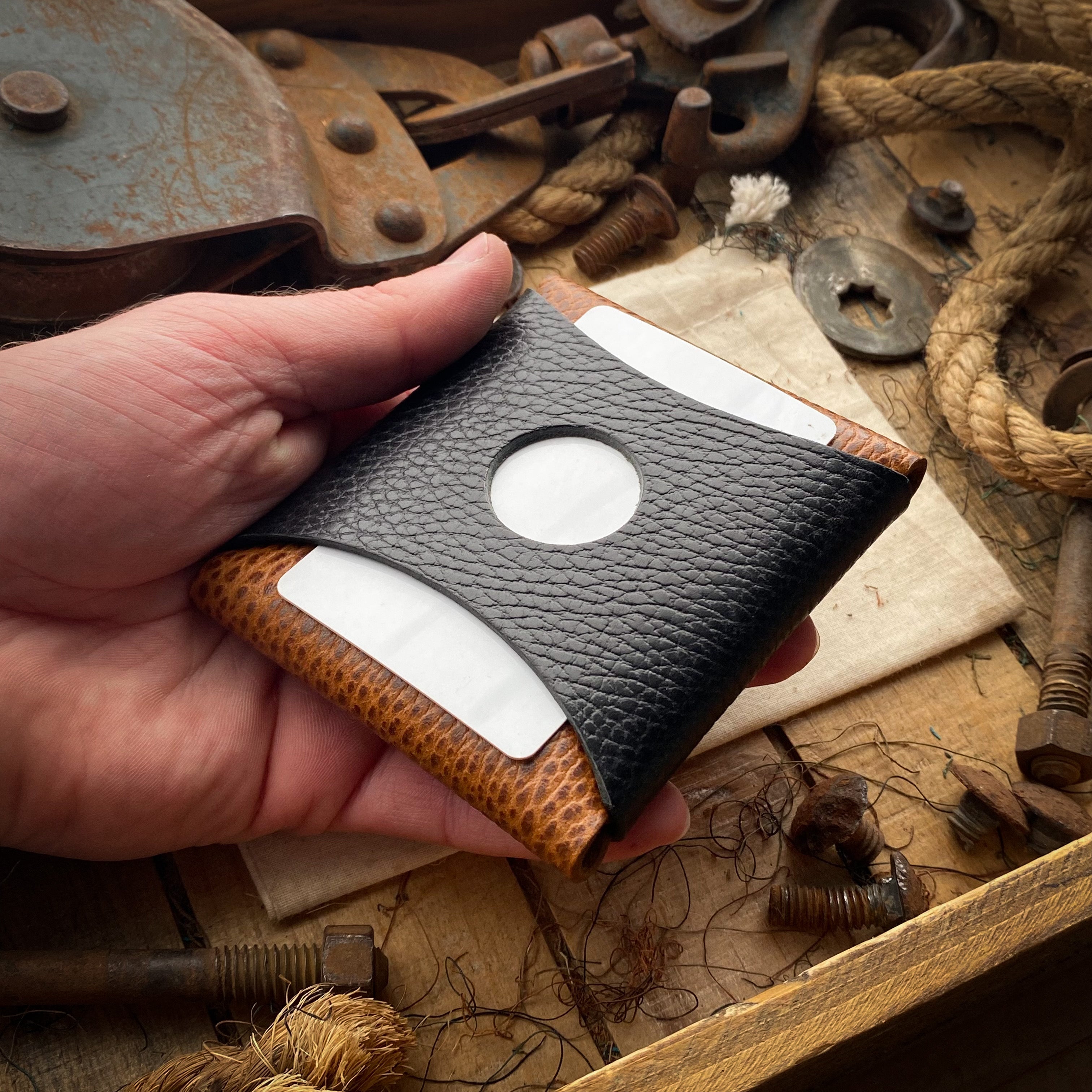 Wide Minimalist Wallet for Travel with Rear Quick Access
