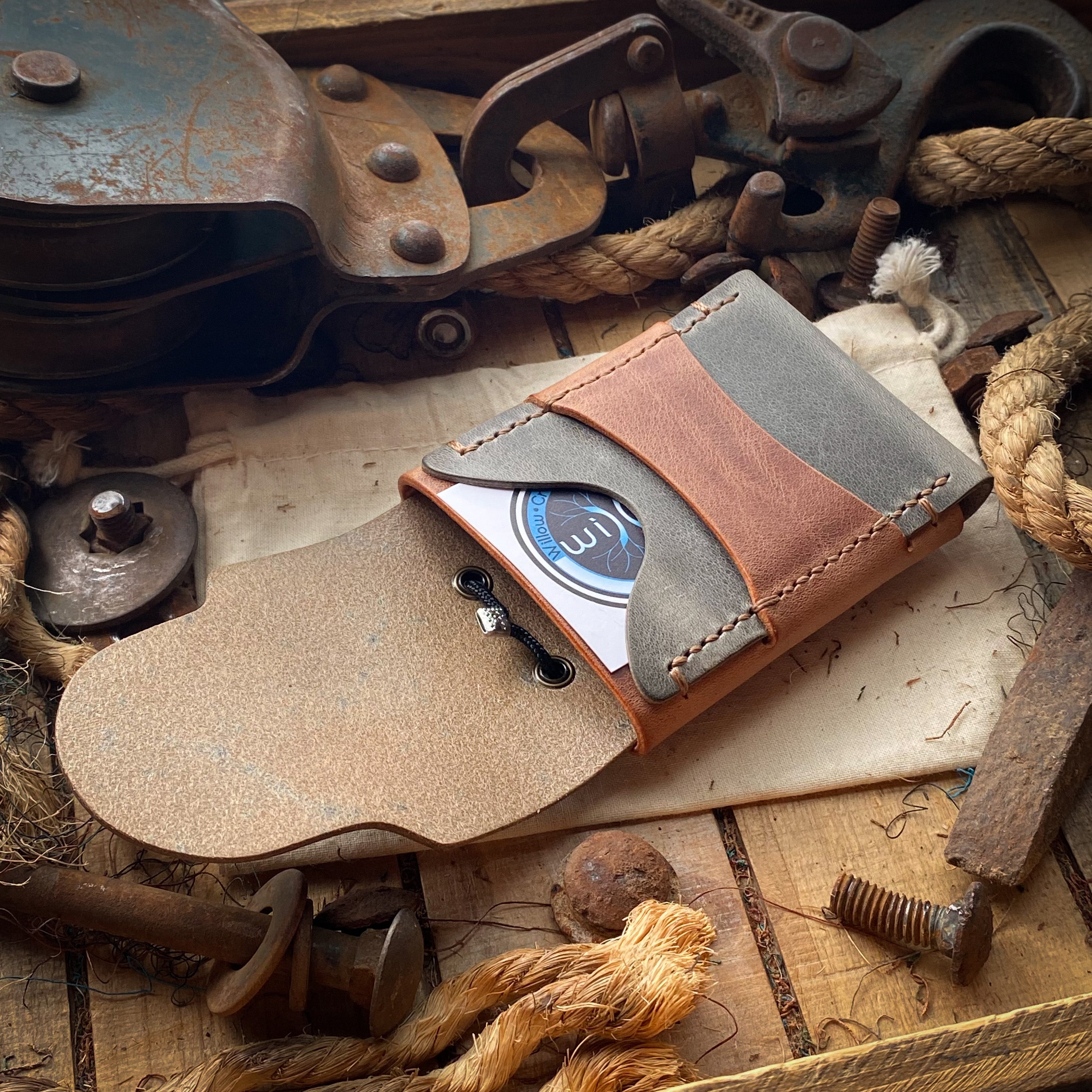 handmade distressed leather wallet flap luxe wallet with pull strings