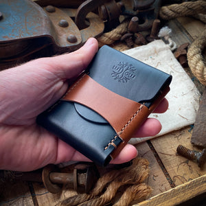 slim wallets in black leather