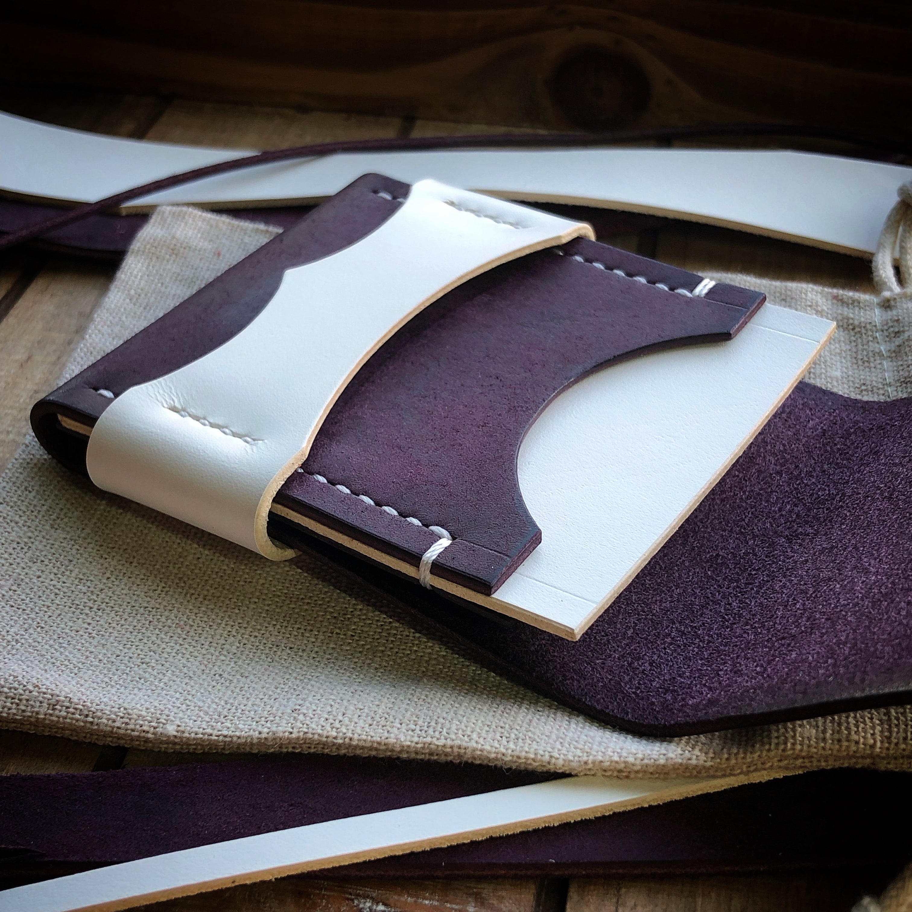 Luxe Minimalist Wallet - Violet and White