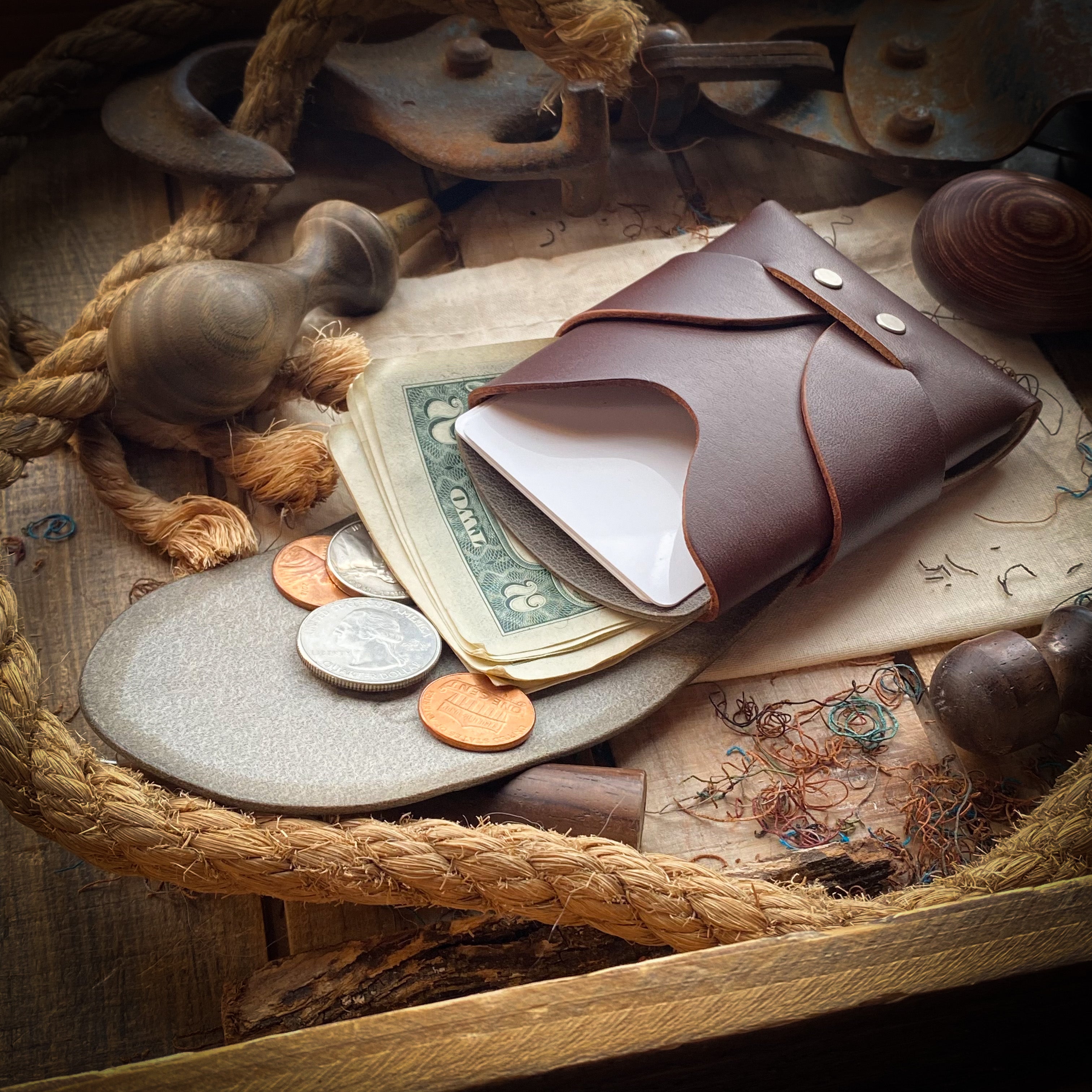 Original Swaddle Minimalist Wallet - Dark Mahogany and Charcoal