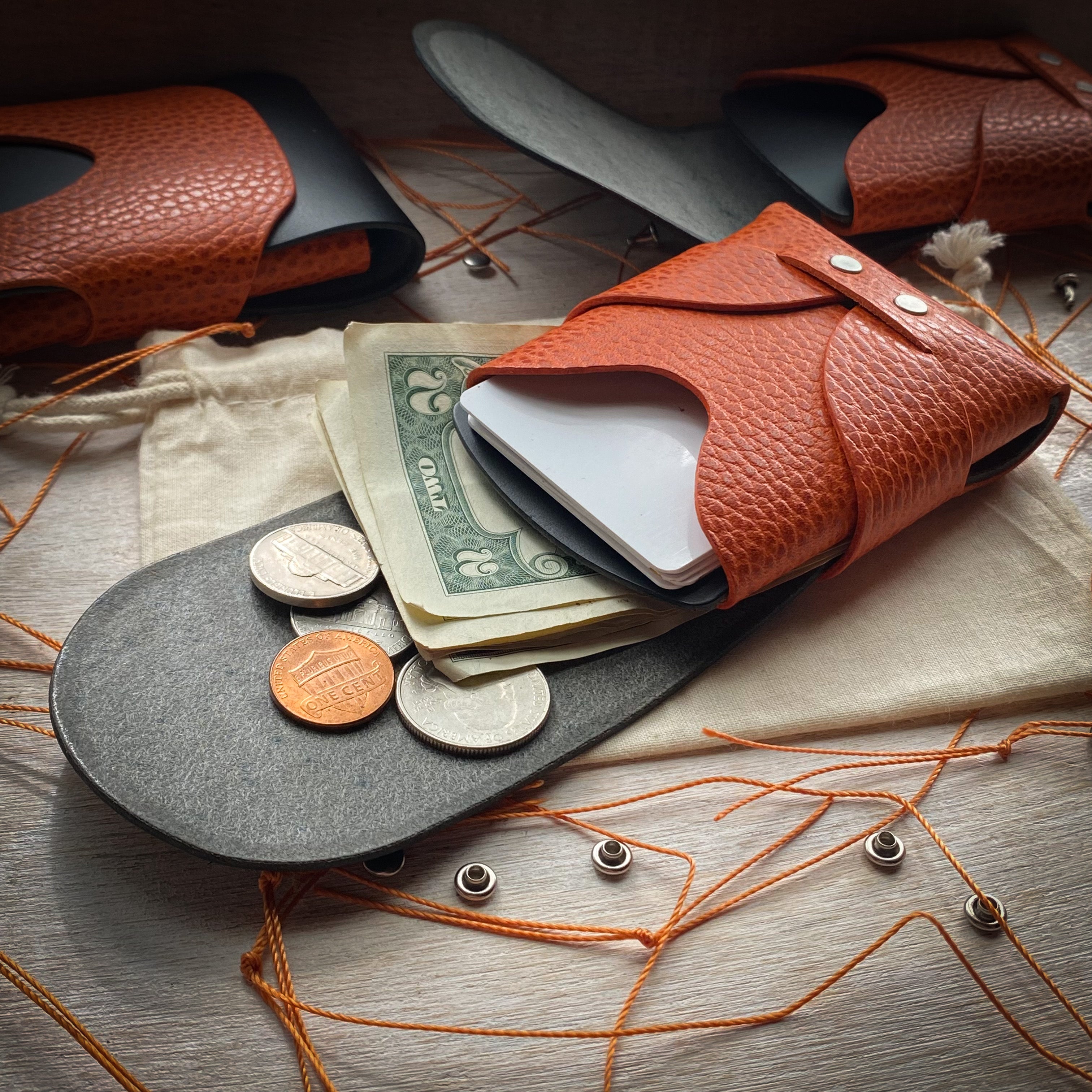Original Swaddle Minimalist Wallet - Orange Dollaro and Black